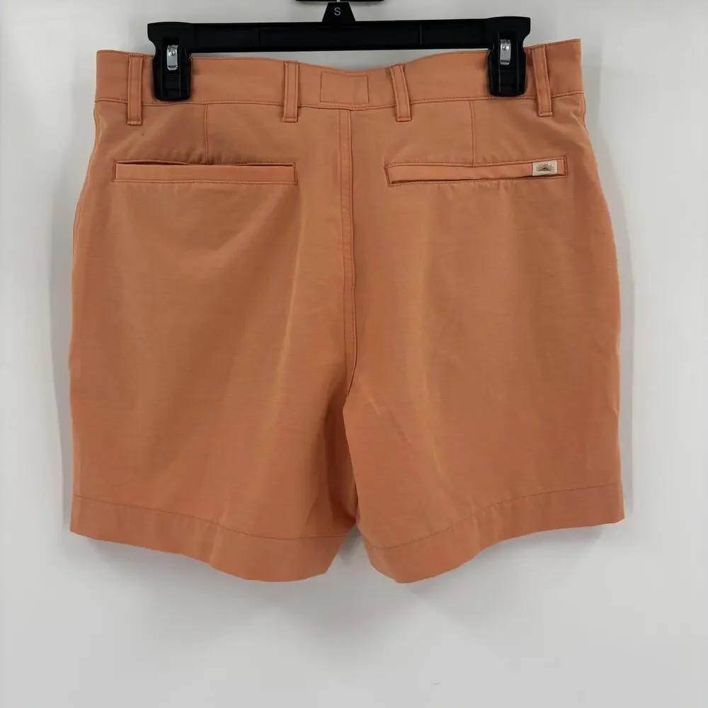 Faherty Mens Sz30 Orange Drawstrings All Day Shorts